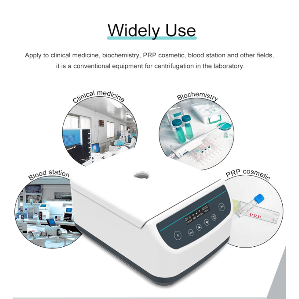 VTSYIQI Low-Speed Centrifuge Lab Benchtop Centrifuges with Max RCF 1967xg Max Speed 500-4000rpm Semidiameter Of Rotor 11cm Power 60W Rotor Max Capacity 15ml*8 2/5/10ml*8 Lid Opening Protection Cavity Overtemperature Protection Vibration Protection