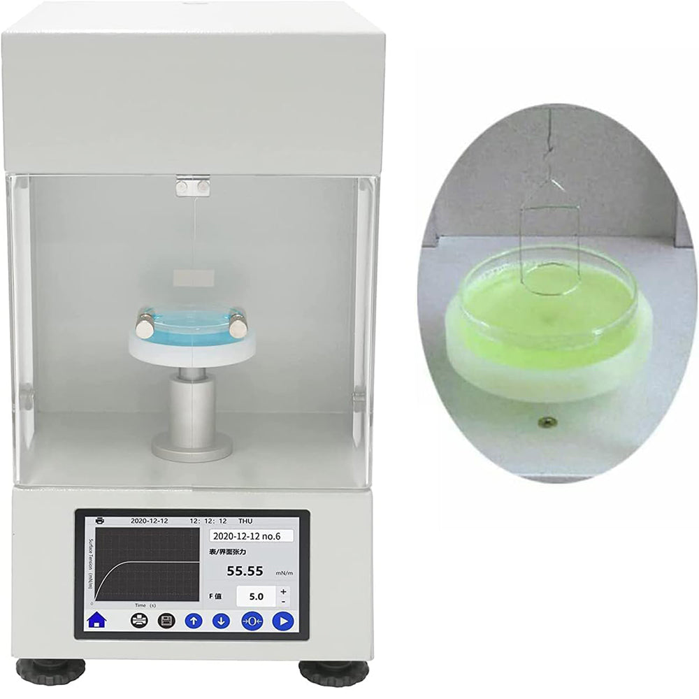 VTSYIQI Surface Tension Meters Surface Tension Measurement Device with ASTM D-971 Standard Platinum Ring Method 110V or 220V Range 0 to 1000 mN/m Accuracy 0.1mN/m