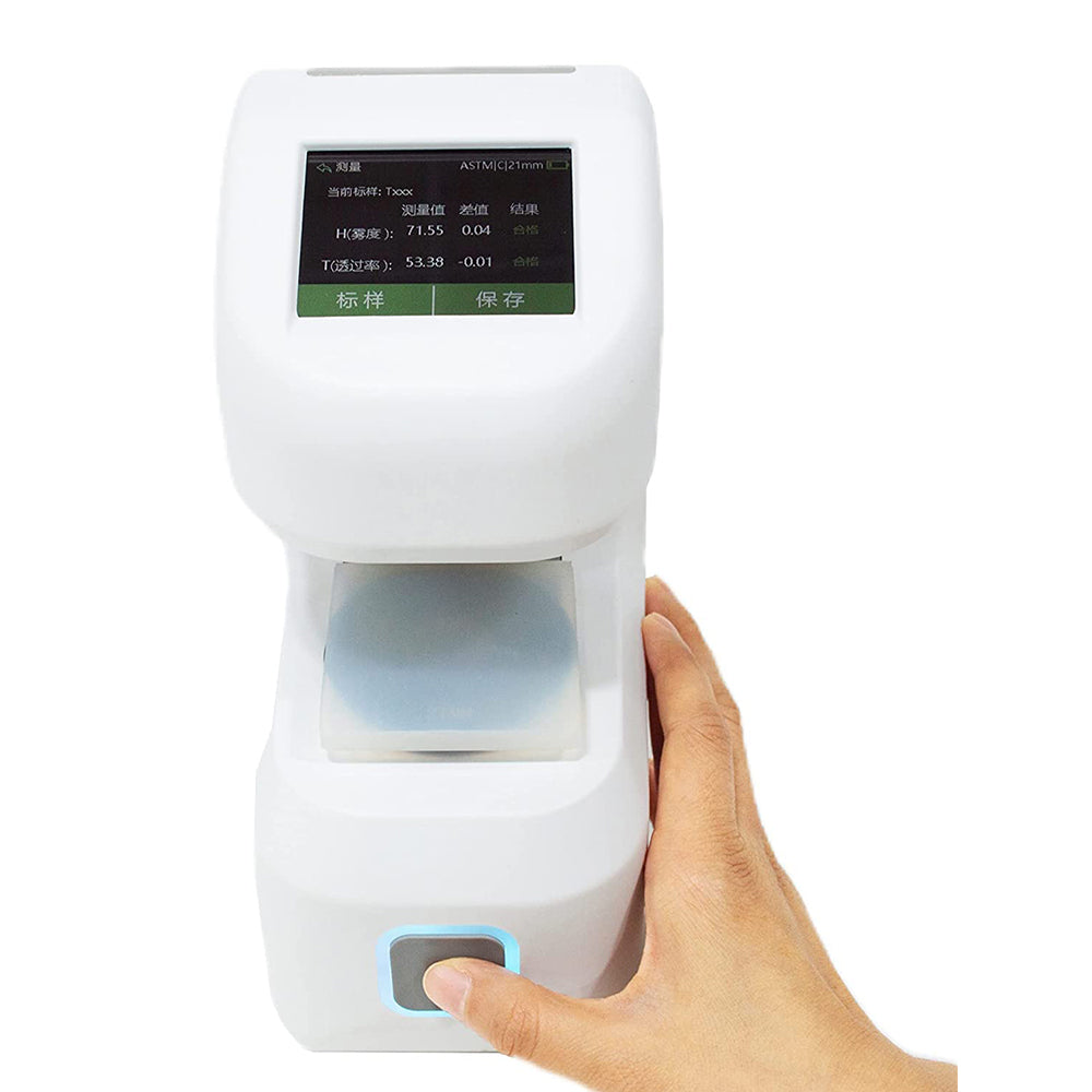 VTSYIQI Digital Haze Meter Transparency Haze Meter Haze Measurement with Measuring Aperture 21mm Repeatability 0.1 CIE Spectrum Function ASTM-haze Transmittance Test Repeatability 0.1 for Plastic Sheets Films Glass Touch Screen etc