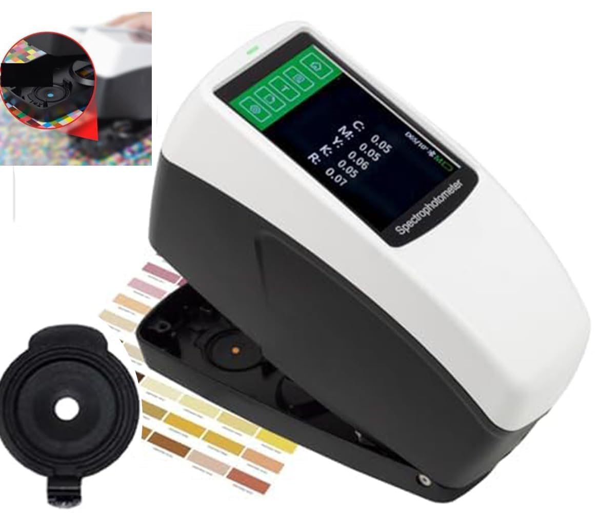 VTSYIQI Digital Spectrodensitometer Color Density Difference Tester with 5mm Caliber 0.01 Accuracy for Measure Color Density Dot Gain Printing Contrast of The Printed Matter and Other Parameters