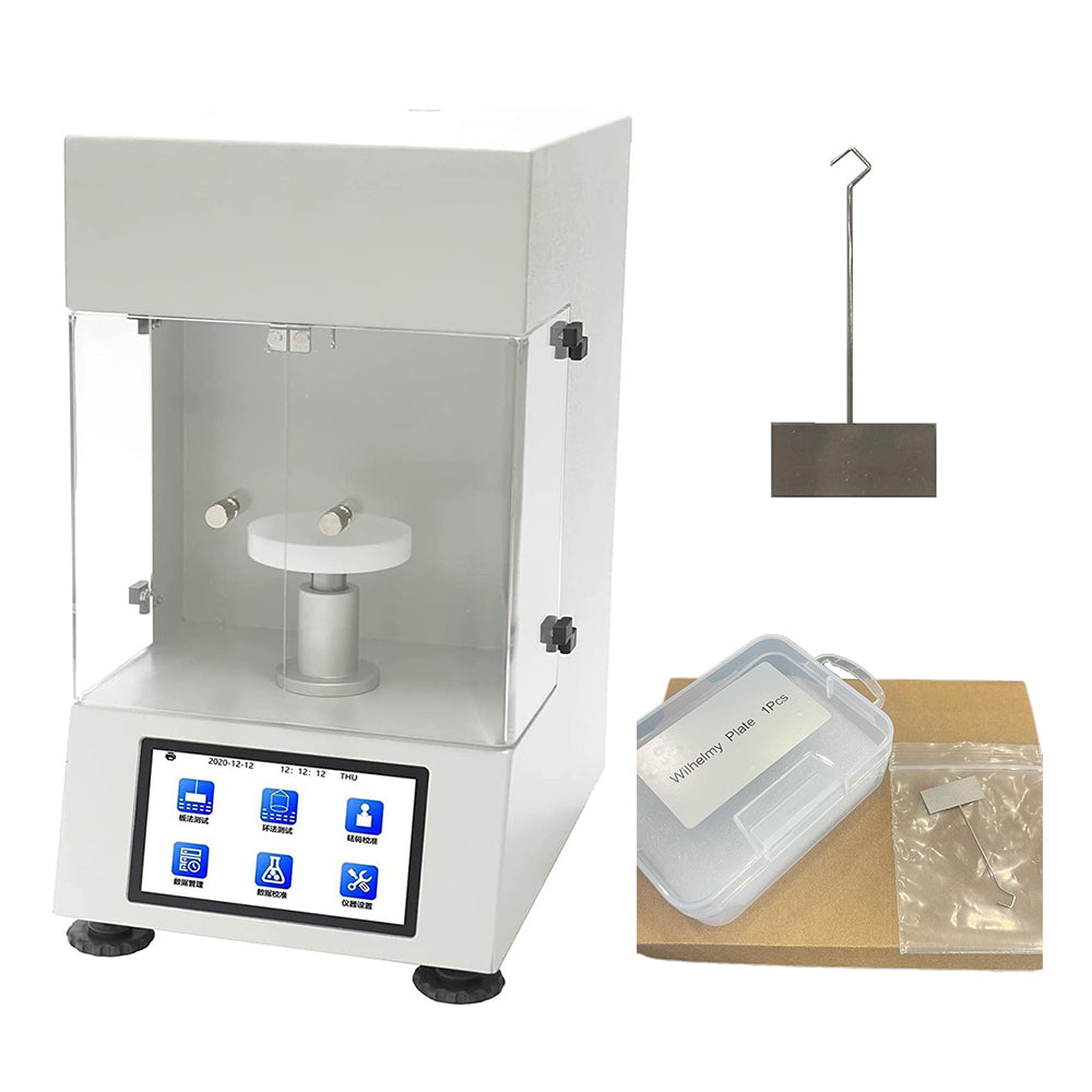 VTSYIQI Surface Tensiometer Lab Surface Tension Measuring Devices with Measuring Range 0 to 1000mN/m Platinum Plate Accuracy 0.1mN/m Real-time Display For Food Oil Paint Test