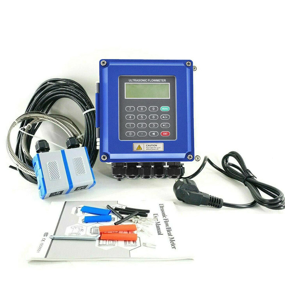 VTSYIQI Waterproof Ultrasonic Flow Meter Tester Gauge With Medium Clamp Sensor DN50-700mm 1.97-27.56in For Heat Measurement