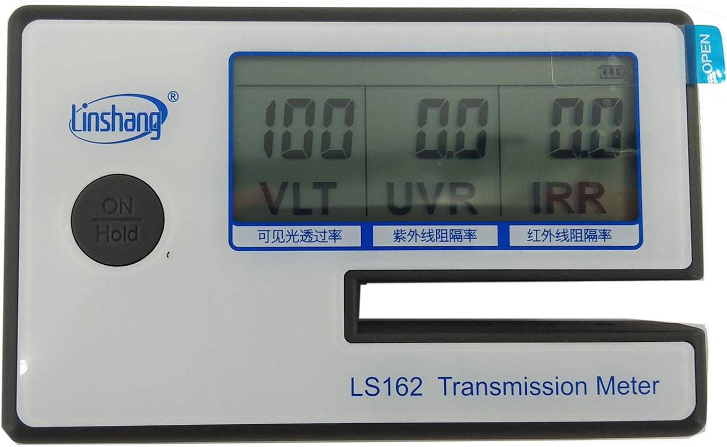 VTSYIQI Solar Film Transmission Meter Window Tint Tester VLT UV IR Rejection Tester IR 950nm UV 365nm VR 550nm Filmed Glass Tester VLT transmittance meter UV IR Testing Slot up to 8mm