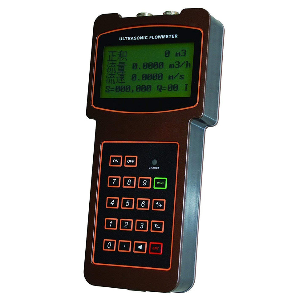 VTSYIQI Handheld Ultrasonic Flow Meter Flowmeters With Clamp On Sensors Transducers LCD Display For DN20mm to DN300mm Pipe Size for Liquids Temperature Range -30℃ to 90℃
