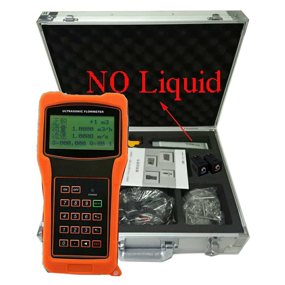 VTSYIQI Handheld Digital Ultrasonic Flow Meter Flowmeter For DN15 to 100mm Pipe Size -40 to 160 Degree High Temperature