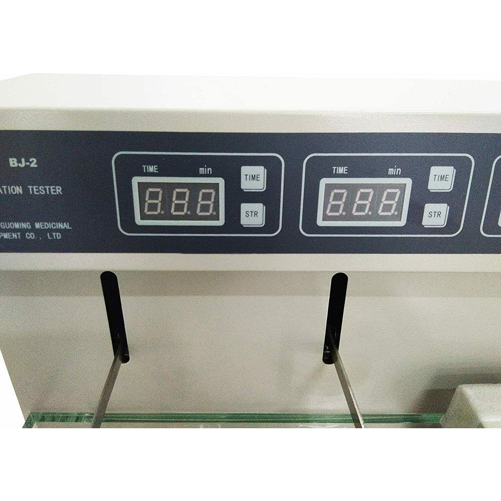 VTSYIQI Disintegration Tester Tablet Disintegration Tester Disintegration Time Limit Tester with Automatic Temperature Control Double Cup 12 Number of Hanging Glass Tubes