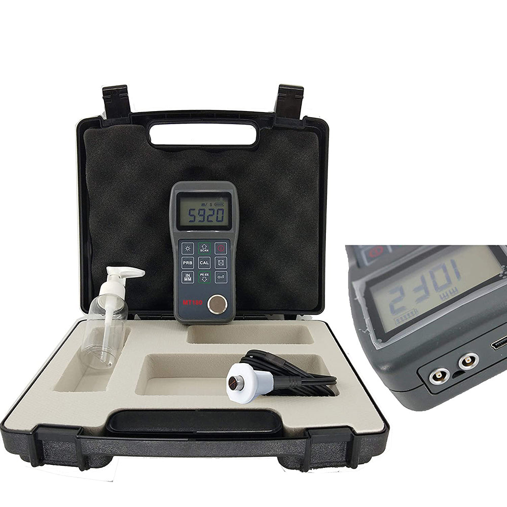 VTSYIQI Multi Mode Ultrasonic Thickness Gauge Meter Tester with 0.025 to 23.62inch 0.65 to 600mm P-E 3 to 30mm E-E Through Paint and Coatings