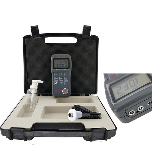 VTSYIQI Multi Mode Ultrasonic Thickness Gauge Meter Tester with 0.025 to 23.62inch 0.65 to 600mm P-E 3 to 30mm E-E Through Paint and Coatings