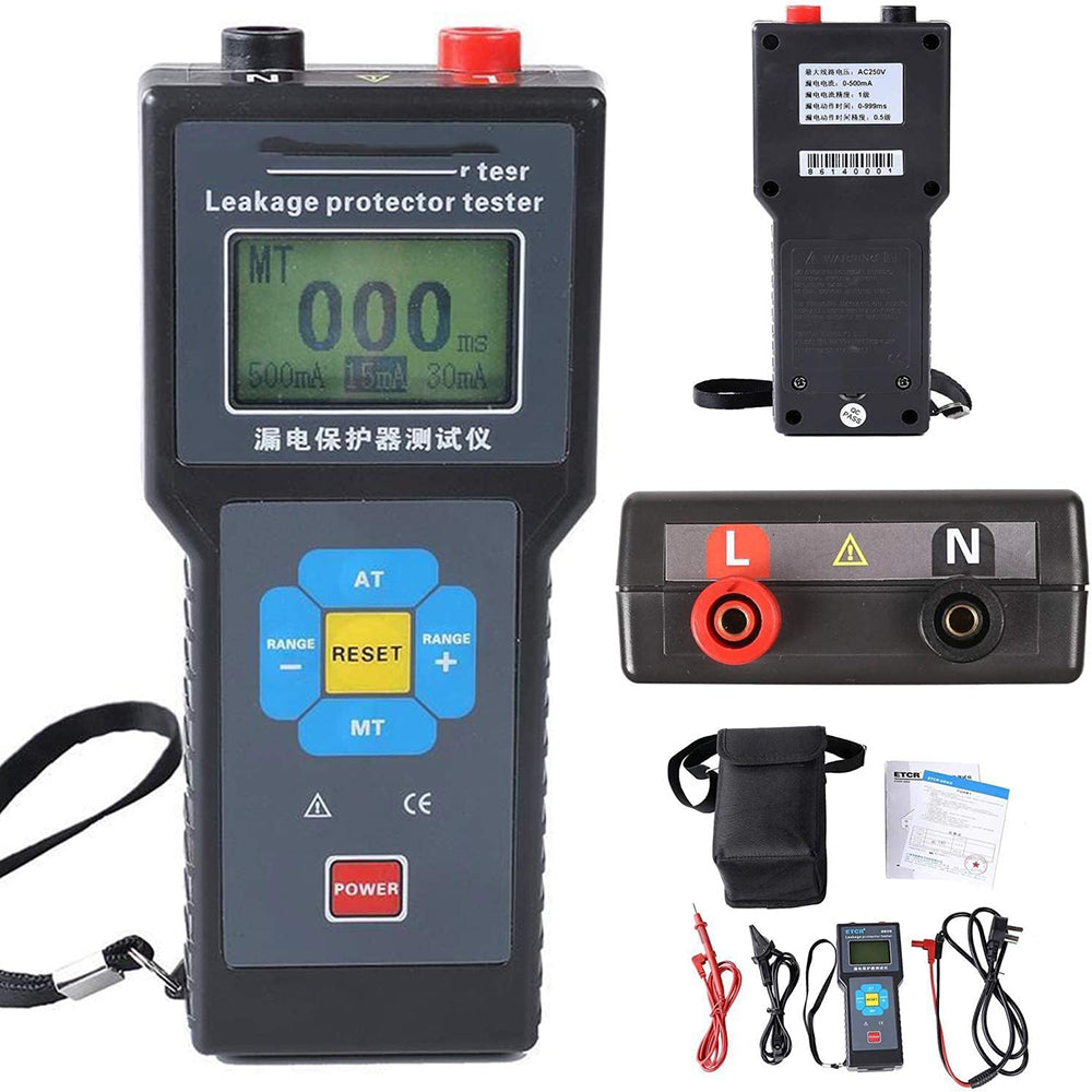 VTSYIQI Leakage protector tester Leakage Detector With Range 0ms to 999ms leakage current range 15mA to 500mA