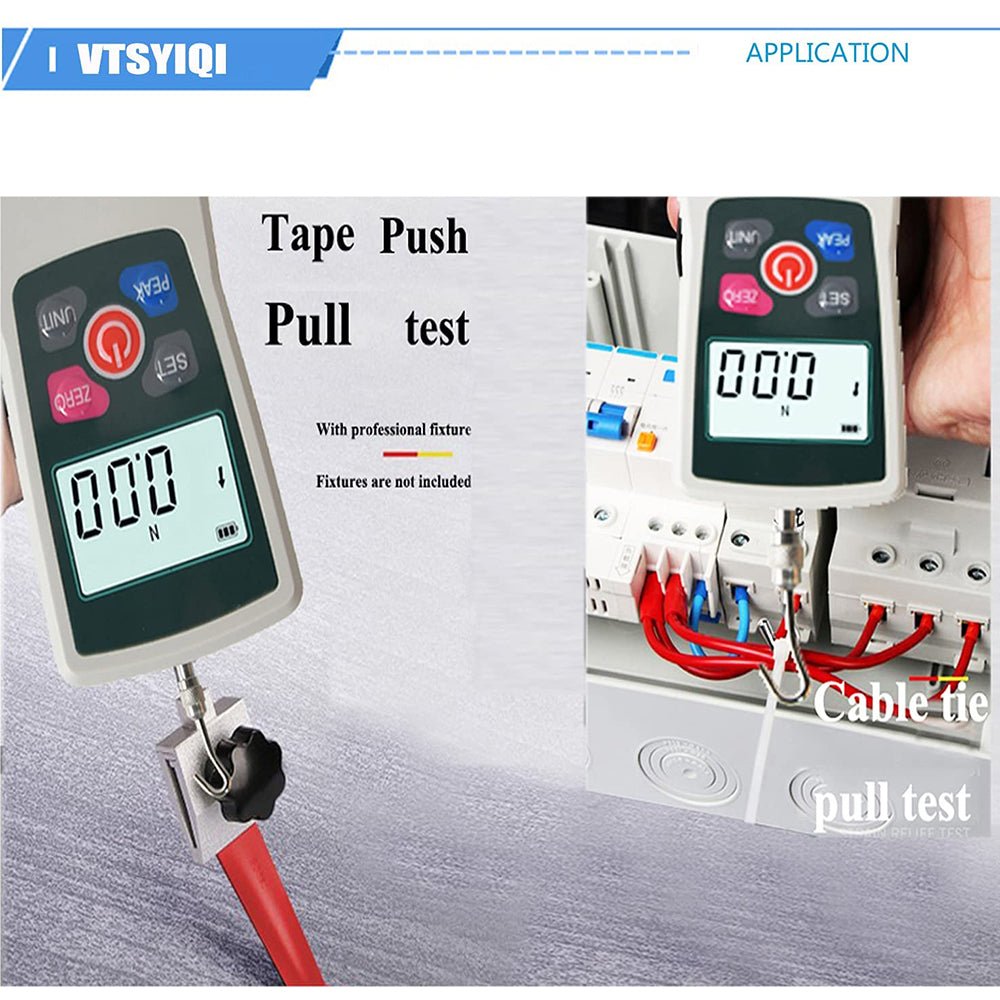 VTSYIQI  Digital Force Gauge 500N Push Pull Gauge Portable Force Meter with Units N LB Kg Oz for Electronic appliances Construction Hardware Push-Pull Load Insertion Fishing Gear Detection