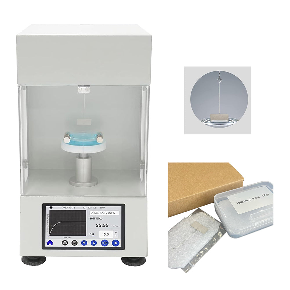 VTSYIQI Interfacial Tensiometer Surface Tension Measurement Device with Accuracy 0.1mN/m Measuring Range 0 to 1000mN/m Platinum Plate For Wilhelmy Plate Method