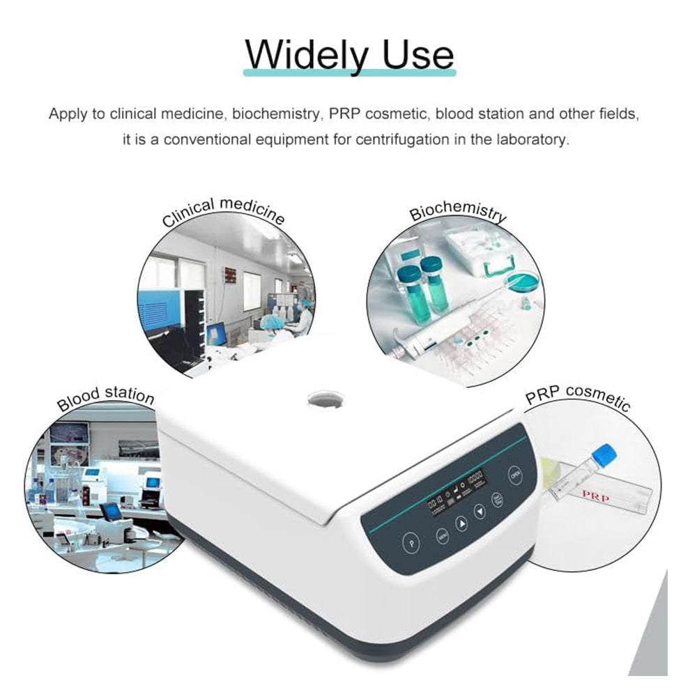 VTSYIQI Benchtop Centrifuge Low Speed Centrifuge Machine with Max RCF 2075xg Rotor Max Capacity 15ml*12 Centrifuge Tube 2/5/10ml*12 Blood Tube Semidiameter of Rotor 11.6cm Speed 500-4000rpm Double Electronic Lock