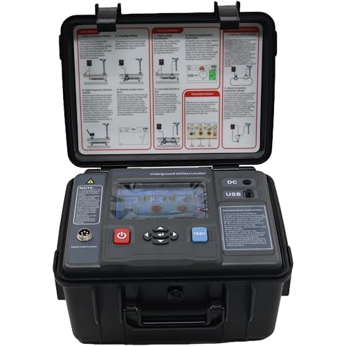 Underground Utility Pipe & Cable Locators Underground Utilities Locator Kit with Accuracy ± 5% to -10% Clamp Inner Diameter φ125mm Multiple Frequency Signal Transmission Modes Touch Screen