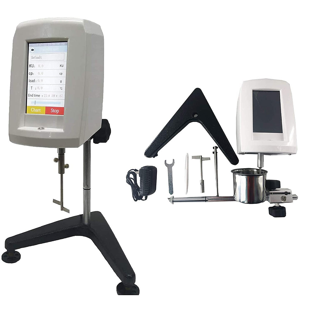 VTSYIQI Stormer Viscosity Tester Rotational Viscometer with Range 40.2KU to 141.0KU Accuracy ±1% KU Value for Paint Ink 5 inch Colorful Touch Screen