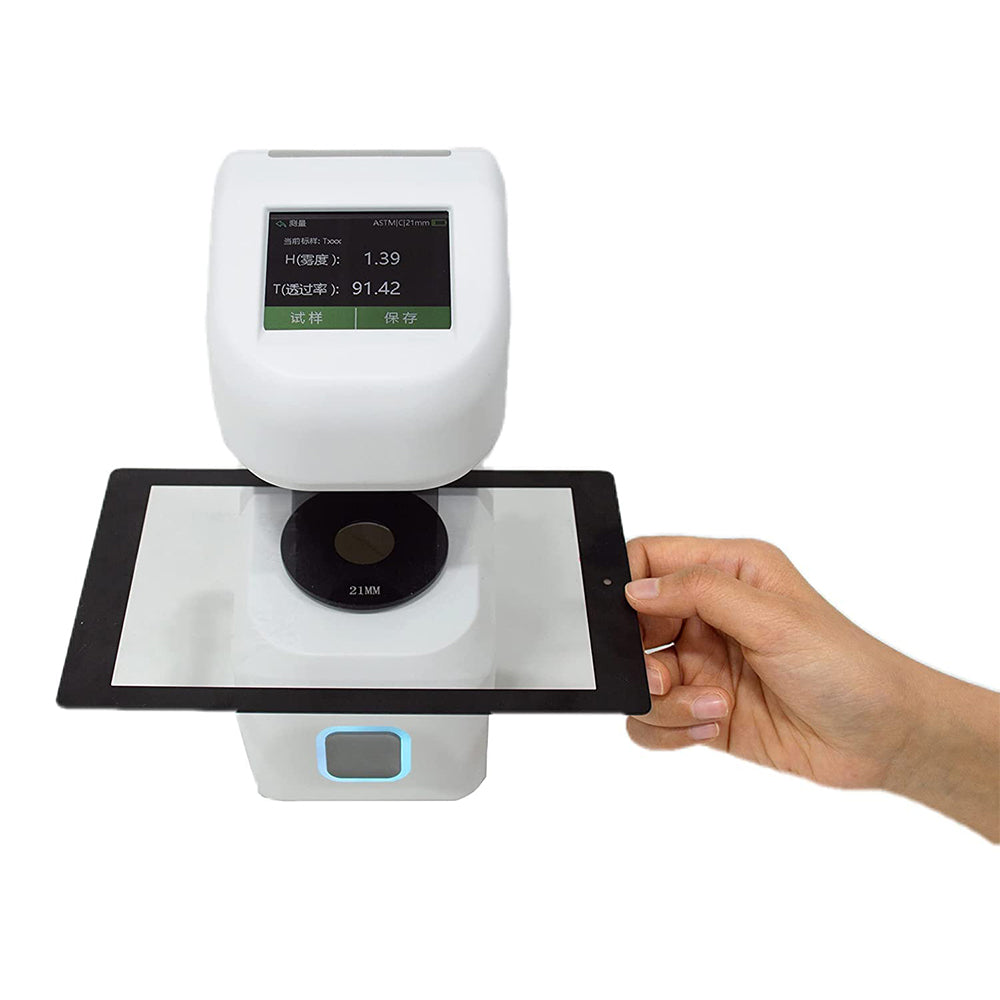 VTSYIQI Multi Apertures Haze Meter Transmission Hazemeter with Aperture 21mm 15mm 12mm Measurement Range 0-100% Resolution 0.01% Repeatability 0.02 Light Source CIE-ACIE-C CIE-D65 2.8 Inch Touch Screen