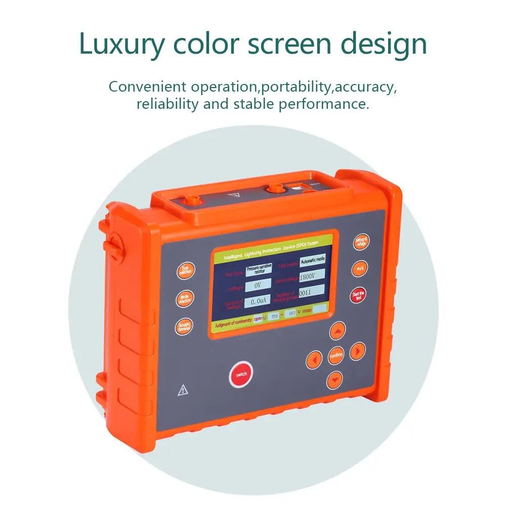VTSYIQI Lightning Protection Component Tester Intelligent Lightning Protection  Element Meter with Insulation Resistance 0~1000MΩ Measuring Leakage Current 0.1uA～199.9uA Measurement voltage 0~2000V