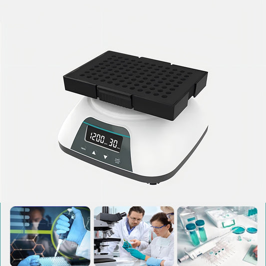 VTSYIQI Lab Microplate Oscillator Microplate Shaking Equipment with Horizontal Gyration Amplitude 4mm RPM Range 100 to 1200rpm Brushless Motor Timing Range 1min-8h for Immunoassay and Staining Assay and Other Experiments