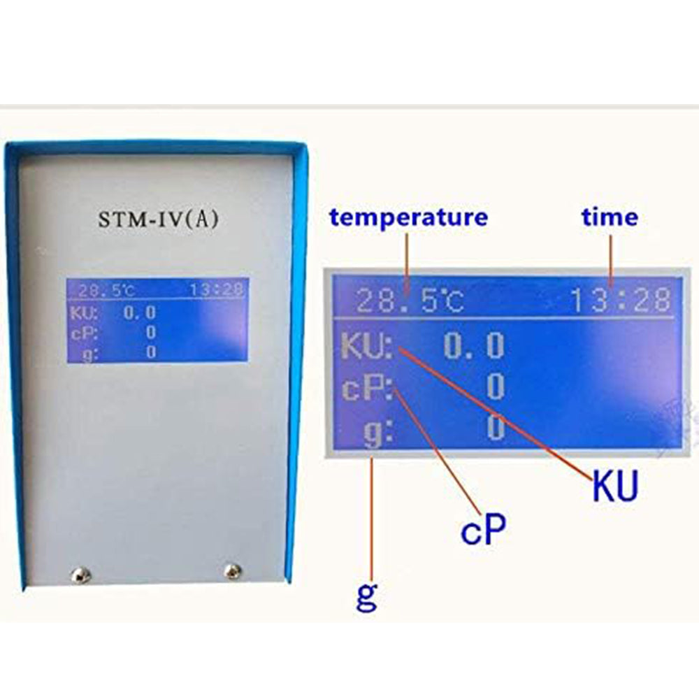 VTSYIQI Stormer Viscosity Tester Digital Stormer Viscometer Paint Viscosity Meter with Range 40.2 to 141.0KU Accuracy 2.00% KU CP G Temp Display LCD Digital Display