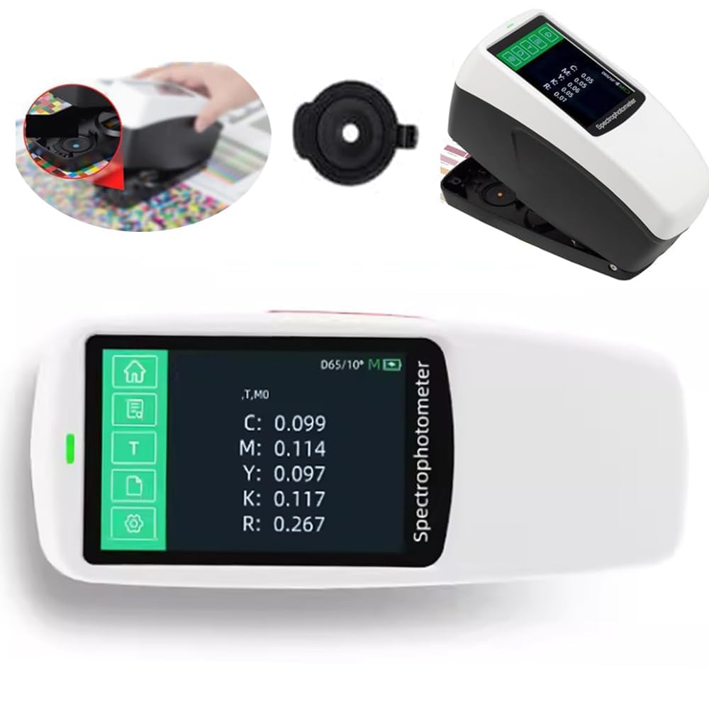 VTSYIQI Color Density Meter Spectro Densitometers Measurement with Caliber 5mm 0.01 Accuracy dE*ab ≤0.02 Repeatability Integrated Physical Positioning 1000 Items Storage USB Bluetooth Interface