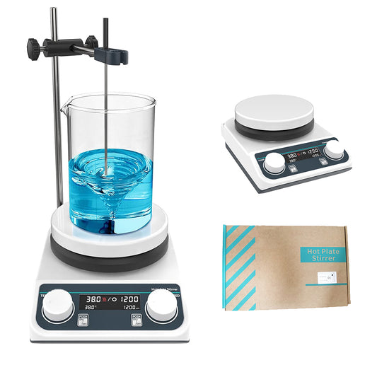 VTSYIQI Digital Magnetic Hotplate Stirrer Magnetic Stirrer with Digital Screen Knob Speed Range 200-1500RPM  RPM Increment 10 RPM Max Temp of Hot Plate 280℃ Max Stirring Capacity 2L(H2O) Liquid/Plate Temp Accuracy ±1℃/±3℃ Hot Plate Φ135mm