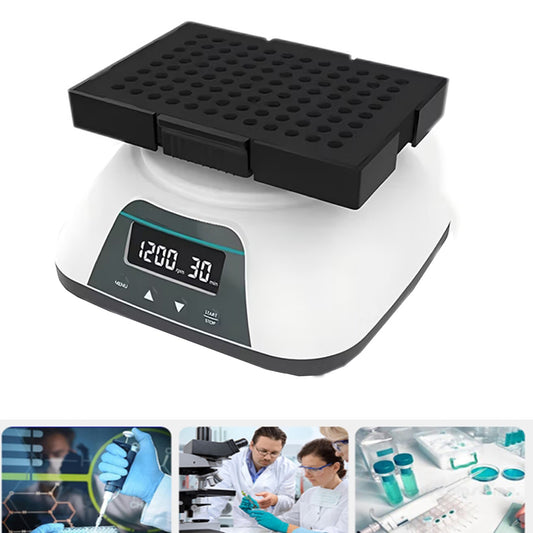 VTSYIQI Microplate Shaker Microplate Shaking Equipment with Horizontal Gyration Amplitude 4mm RPM Range 100 to 1200rpm Brushless Motor Timing Range 1min-8h for Immunoassay and Staining Assay and Other Experiments