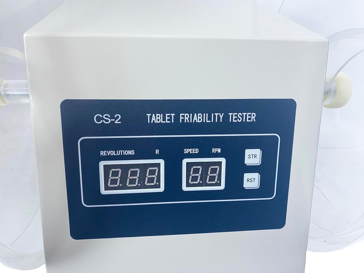 VTSYIQI Friability Tester Tablet Friability Apparatus Friability Test for Tablets with Single-Channel Dual-Tube Inner Diameter of Turntable Cylinder Φ286mm Check The Friability of Uncoated Tablet