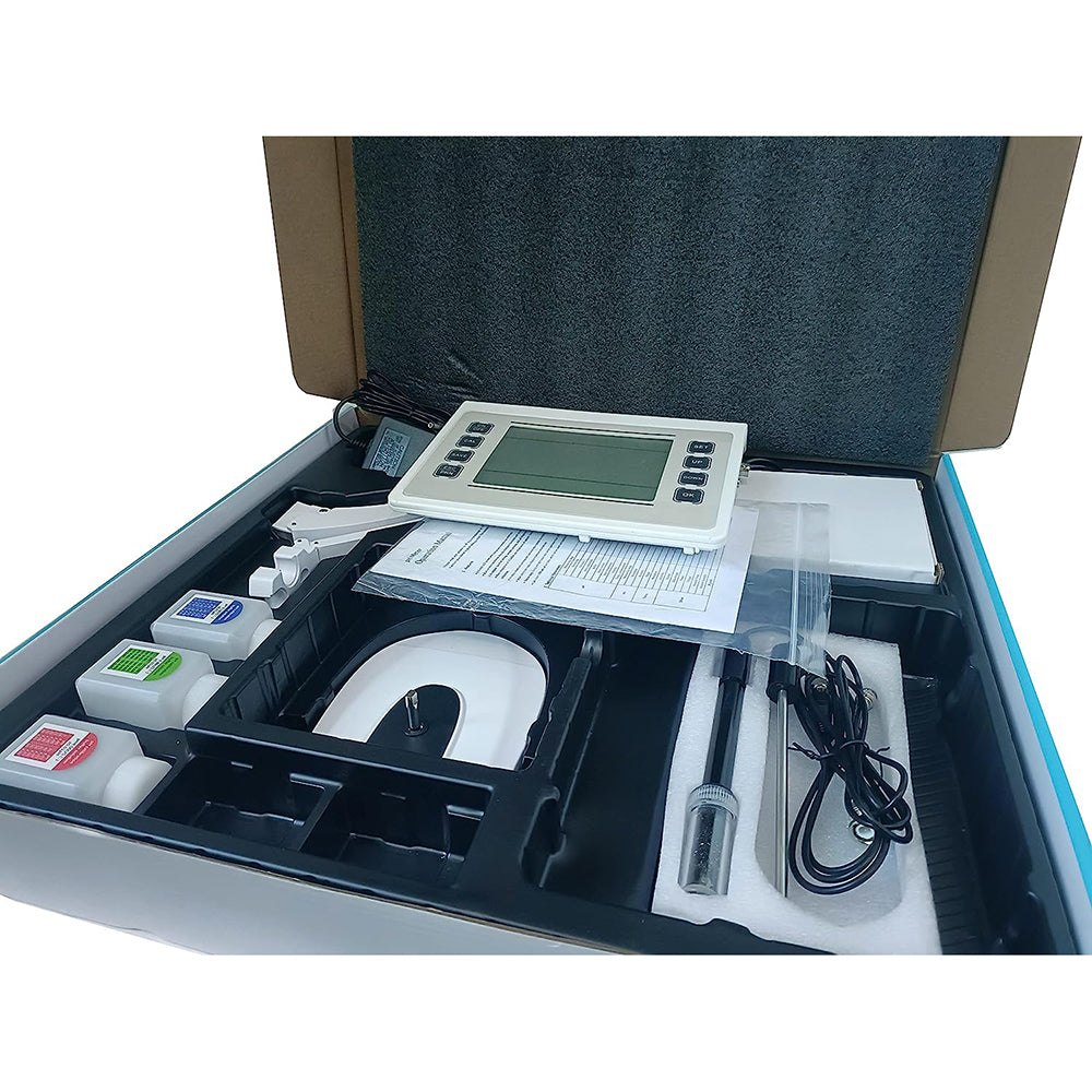 VTSYIQI Benchtop pH mV Meter Water Quality Meter With 0 to 14 pH Range ±0.02 pH Accuracy 0.01 Resolution 2 Points Auto Calibration