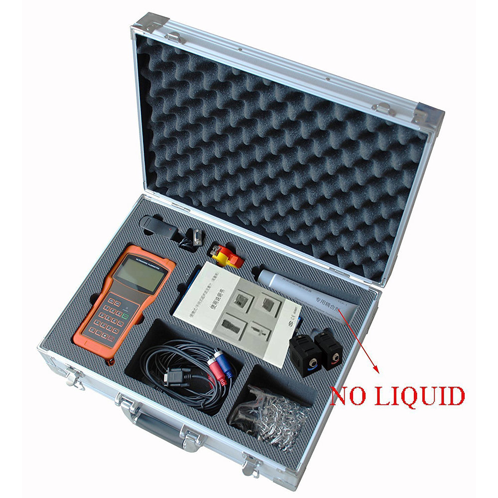 VTSYIQI Handheld Digital Ultrasonic Flow Meter Flowmeter For DN15 to 100mm Pipe Size -40 to 160 Degree High Temperature