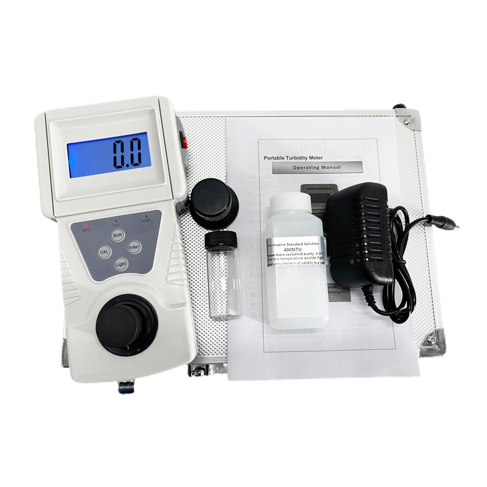 VTSYIQI Portable Turbidity Meter Turbidimeter Turbidity Tester Turbidity Analyzer with Measurement Range 0 to 50 NTU Minimum Indication 0.01 NTU Formazine Standard Turbidity Solution