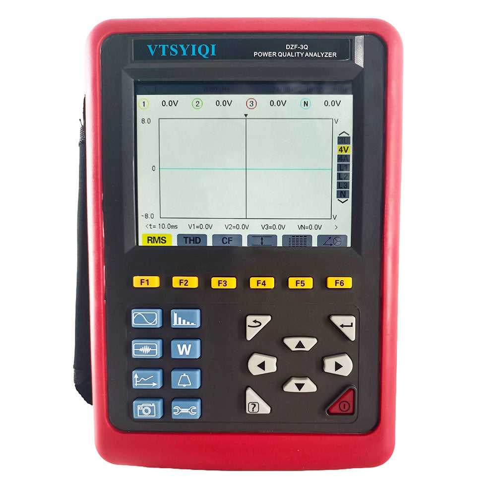 VTSYIQI Power Quality Meter Three Phase Energy Power Quality Analyzer Meter with Range 0.10A to 100A 4PCS 35mm×40mm Round Jaw Current Sensor Record Storage Function