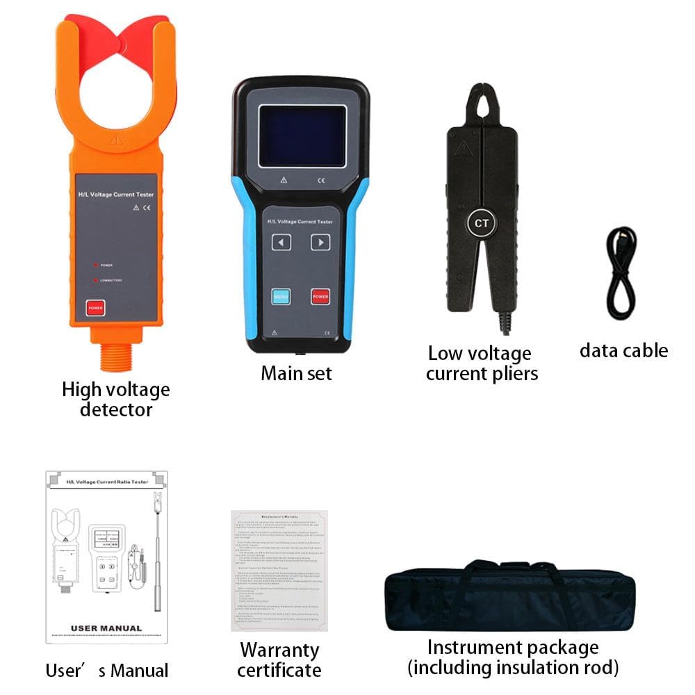 VTSYIQI Wireless High Voltage Ratio Tester Wireless High and Low Voltage Current Ratio Meter with High Voltage Range 0.0mA~1200A Low Voltage Range 0.0mA~20A USB Interface Full Automatic Shift