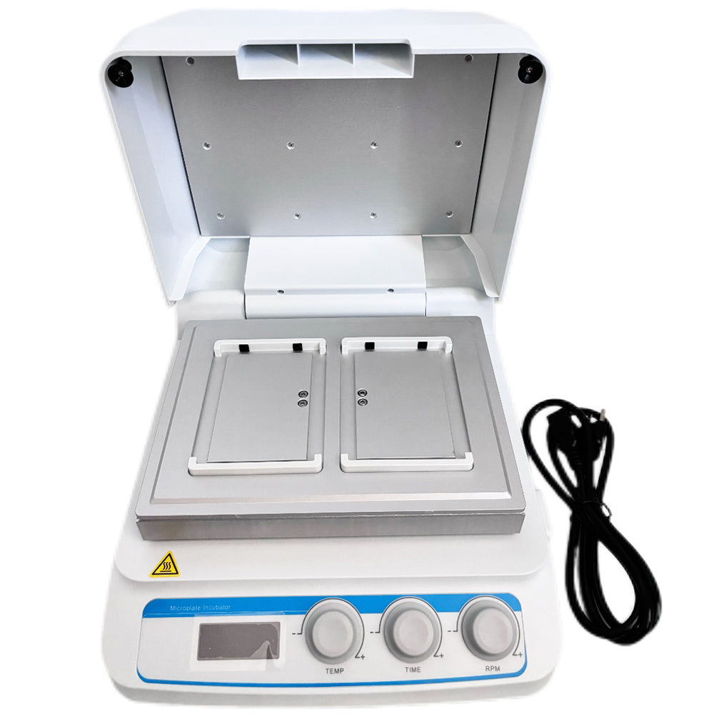 VTSYIQI Microplate Shaker Incubator Lab Microplate Thermostatic Shaker Micro Plate Incubator with  Sample Capacity 2 Microtiter Plates or Deep Well Plates Heating Mode Heating Film Speed Range 100~1600rpm Module Temperature Uniformity ≤±0.5℃