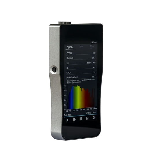 VTSYIQI Handheld Spectrometer Spectral Illuminometer with 5-inch Touch Screen Wavelength Range 380nm～780nm Photometric linearity±0.3% High Precision CCD Sensor Spectral Bandwidth 2nm 5-inch Touch Screen Photosensitive Surface Ф10mm