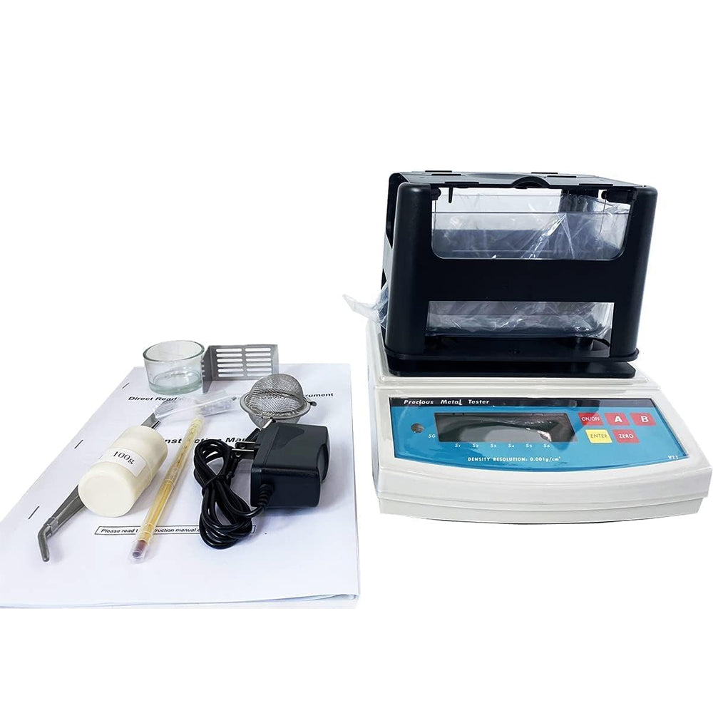 VTSYIQI Solid Density Tester Digital Solid Density Meter for Materials Like Rubber Plastic with Maximum Weight 300g Density Resolution 0.001 g/cm3 Measuring Range 0.001-99.999g/cm3 ASTM ISO Standard