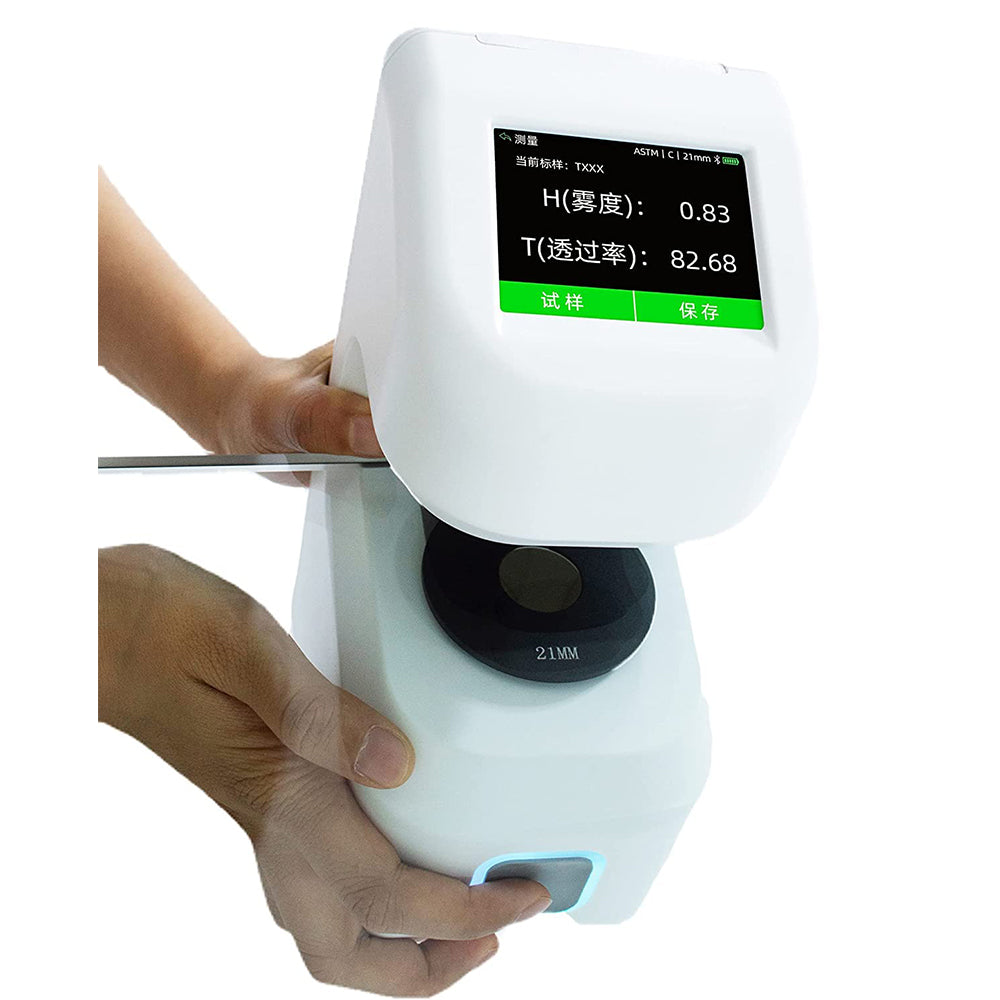 VTSYIQI Haze Meter Haze Measurement Portable Haze Meter Transmittance Haze Meter with 21mm Test Aperture USB Cable Test Range 0 to 100% for Flat Films Glass Diffusion Plate Etc