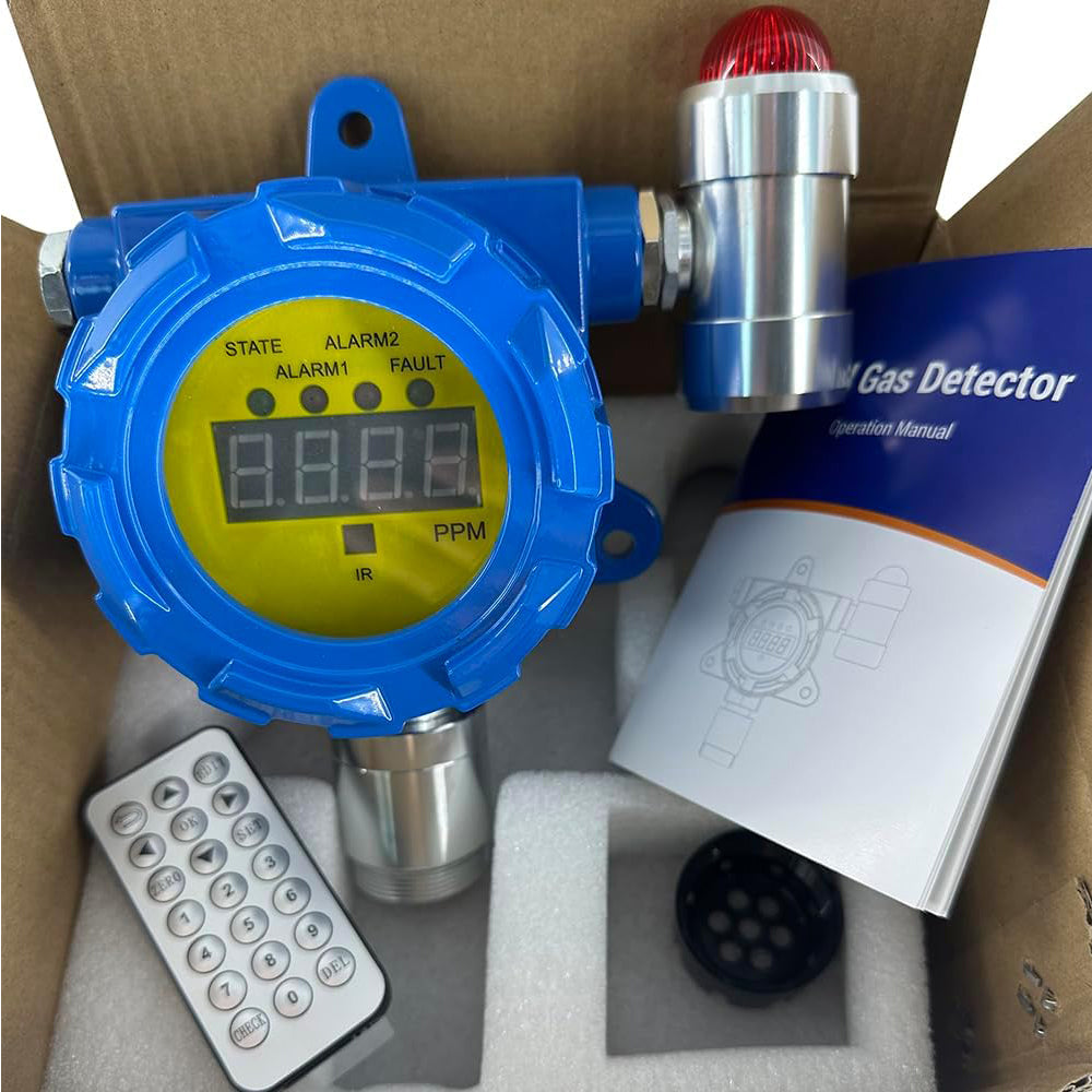 VTSYIQI SO2 Gas Detector Fixed SO2 Leak Monitor with Resolution 0.1/1ppm Measuring Range 0 to 20ppm L-Alarm 5ppm H-Alarm 10ppm