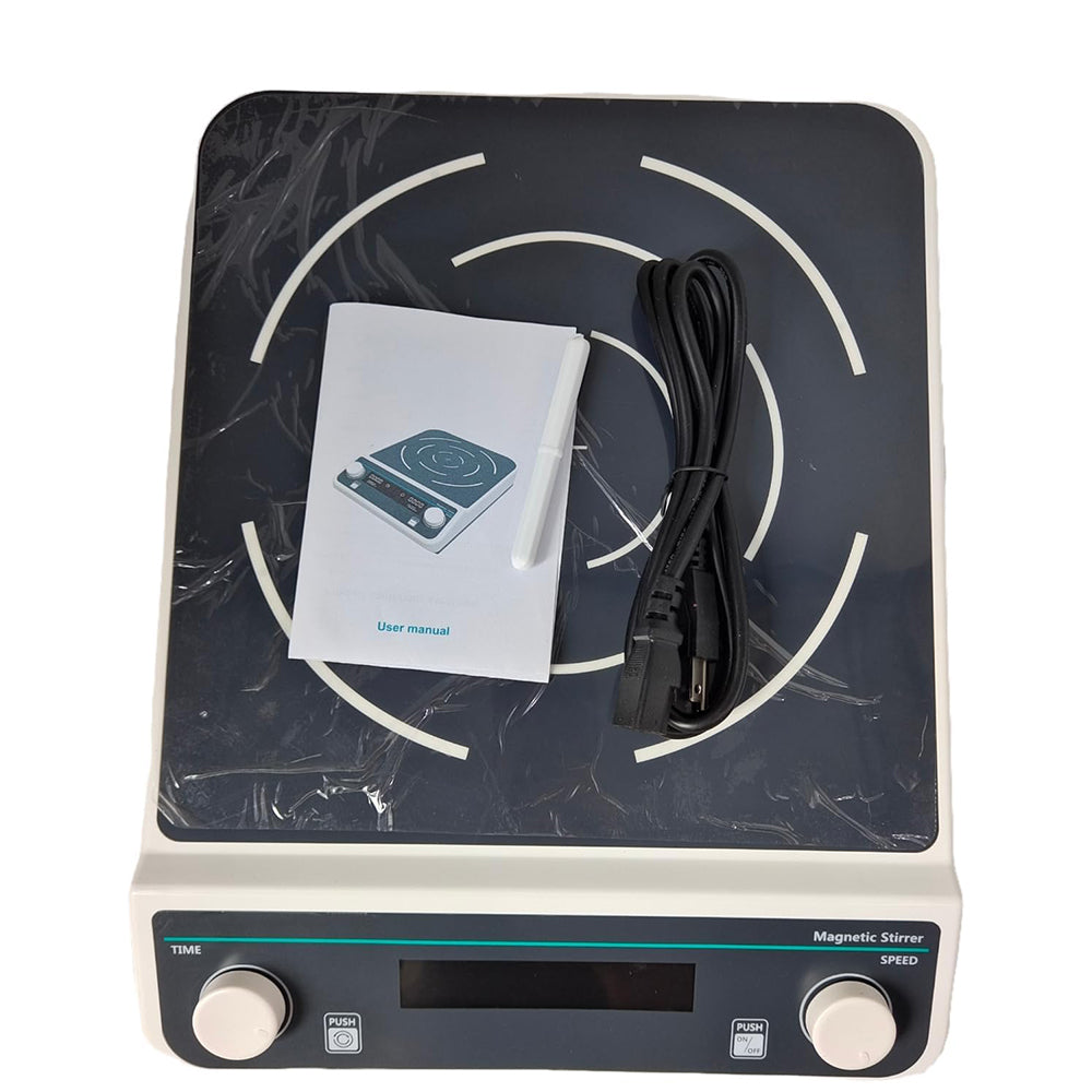 VTSYIQI Digital Magnetic Stirrer 10L Magnet Mixer with Max Stirring Volume 10L Range of RPM 50-1500rpm Timing and Locking Function Positive Inversion LCD Display Magnet Size Range 50MM Brushless Motor