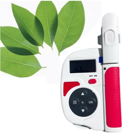 VTSYIQI Digital Chlorophyll Meter 4 in 1 Plant Leaf Analyser with Chlorophyll Range 0.0‐99.9SPAD Nitrogen 0.0‐99.9mg/g For Nitrogen Chlorophyll Content Leaf Temperature Leaf Humidity