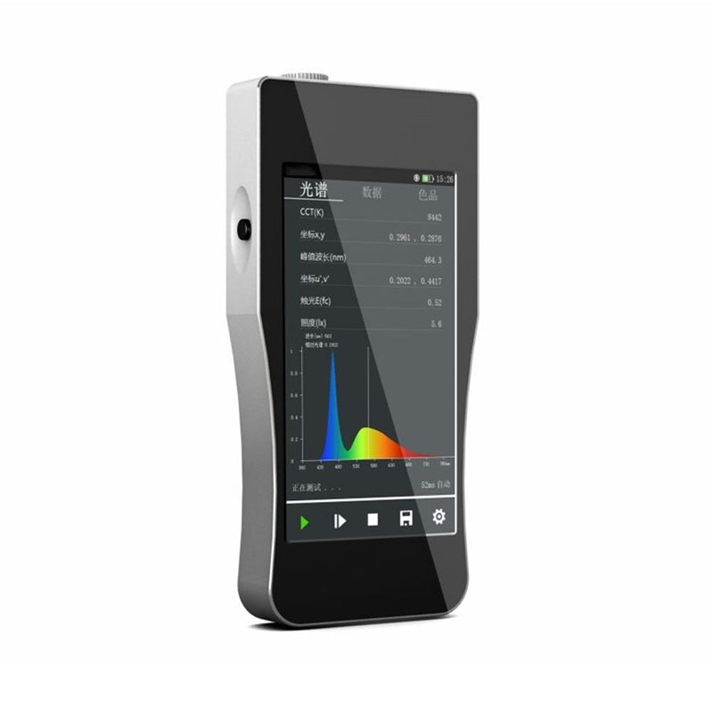 VTSYIQI Blue Light Spectral Illuminance Meter Portable Spectrometer with Spectral Bandwidth Approximately 2 nm Wavelength Range 350~800nm One Time/Continuous Testing Integration Time Range 50µs～10000ms 5-Inch High-Definition Touch Screen