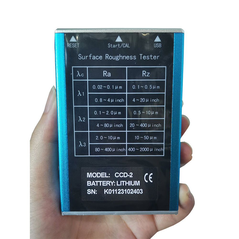 VTSYIQI Surface Roughness Tester Meter Portable Surface Roughness Tester with Measuring Range Ra Rq 0.05~15.0μm Rz Rt 0.1~50.0μm 4 Testing Parameters Ra Rz Rq Rt Indication Accuracy 0.01μm USB Data Output Sample Length 0.25 0.80 2.50mm