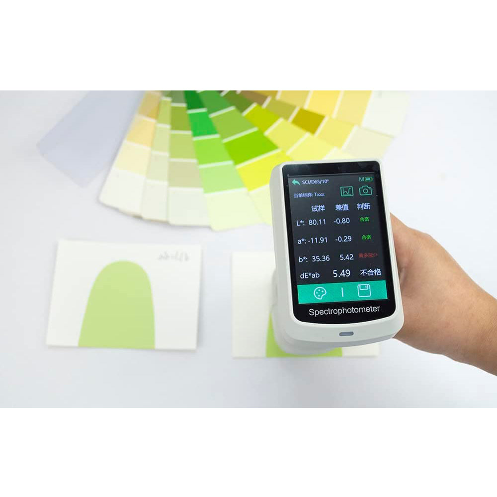 VTSYIQI Handheld Spectrophotometer Touch Screen Spectrophotometer with Excellent Repeatability AE*ab<0.2 Accuracy 0.01 Three Calibers for Printing Paint Textiles Color Spectrometer Analysis