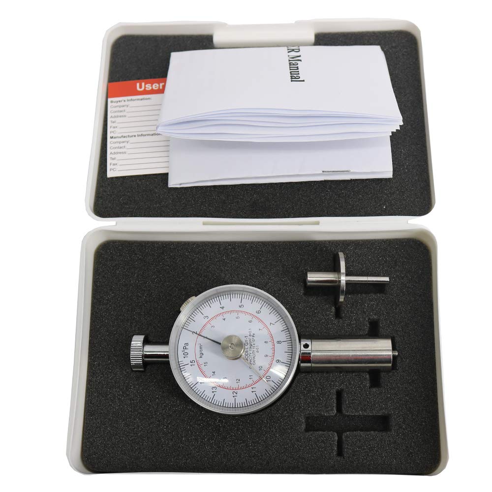 VTSYIQI Fruit Hardness Tester Needle Type Fruit Penetrometer Fruit Sclerometer with Measuring Range 2-15kg/cm 2 (x10 5pa) Head Diameter SR 3.5mm