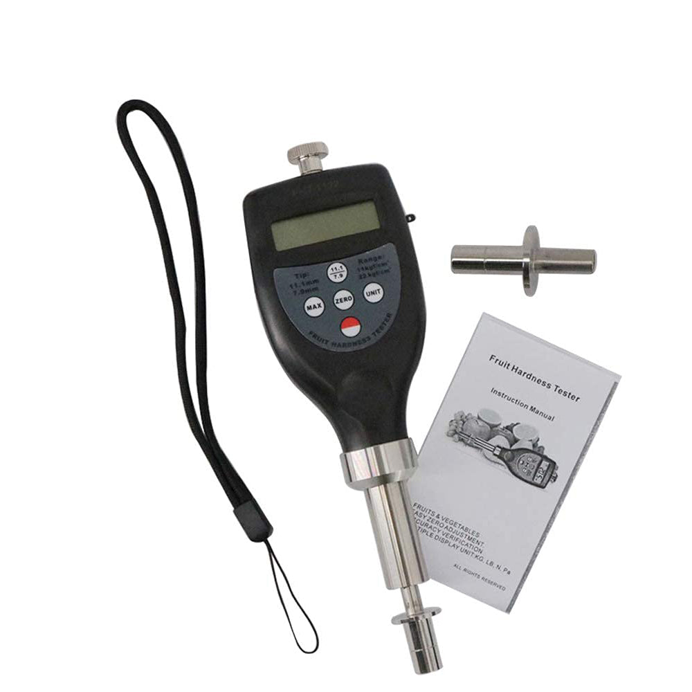 VTSYIQI Fruit Penetrometer Fruit Firmness Tester Fruit Sclerometer with Two Tip Diameter 7.9mm and 11.1mm Range 0.2~11.0kgf/cm² 0.4~22.0kgf/cm² for Testing Larger Fruit Firm Hard Fruit