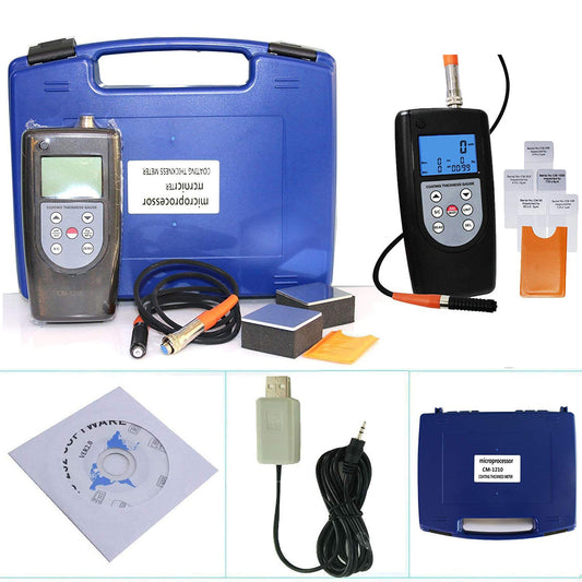 VTSYIQI Coating Thickness Meter Gauge F and NFe 99 Memories Data Cable Software with Measuring Range 0~2000μm 0~80mil