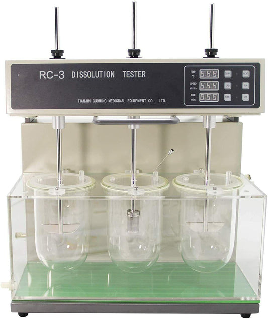 VTSYIQI Dissolution Tester Analyzer Tablet Dissolution Tester Dissolution Rate and Degree Detector with Speed Range 20 to 200 RPM Accuracy ±2 rev/min