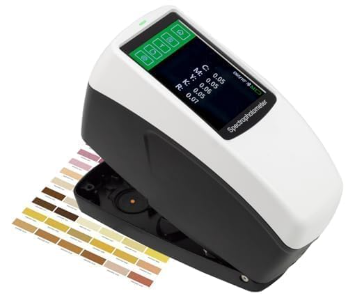 VTSYIQI Spectrodensitometer Digital Color Density Meter Densitometer with Caliber 5mm 0.01 Accuracy dE*ab ≤0.02 Repeatability Mass Storage for Printing Packaging Silk Color Density Measuring Tool