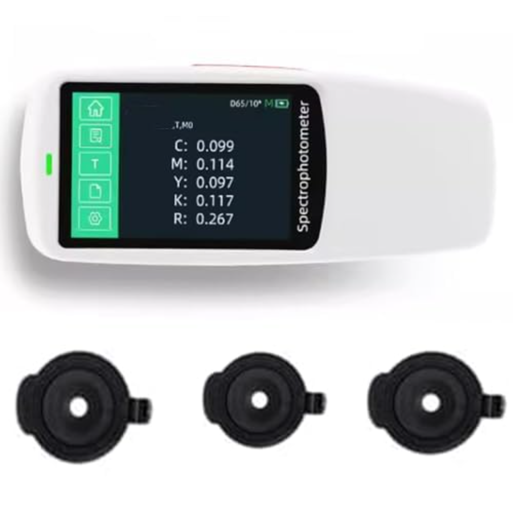 VTSYIQI Spectrodensitometer Portable Color Density Meter Tester with Reflectance resolution 0.01% Accuracy 0.01 Repeatability dE*ab≤0.02 Caliber Φ11mm Φ5mm Φ3mm for Paper Ink Color Density Test