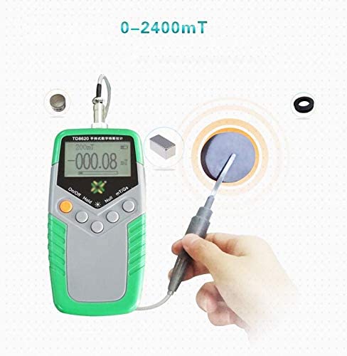 VTSYIQI Tesla Meter High Precision Gaussmeter Surface Magnetic Field Meter Tester Fluxmeter with Ns Function and Metal Probe 5% Accuracy Probe 0 to 2400mT 0 to 24000Gs Resolution 0.01mT 0.1Gs