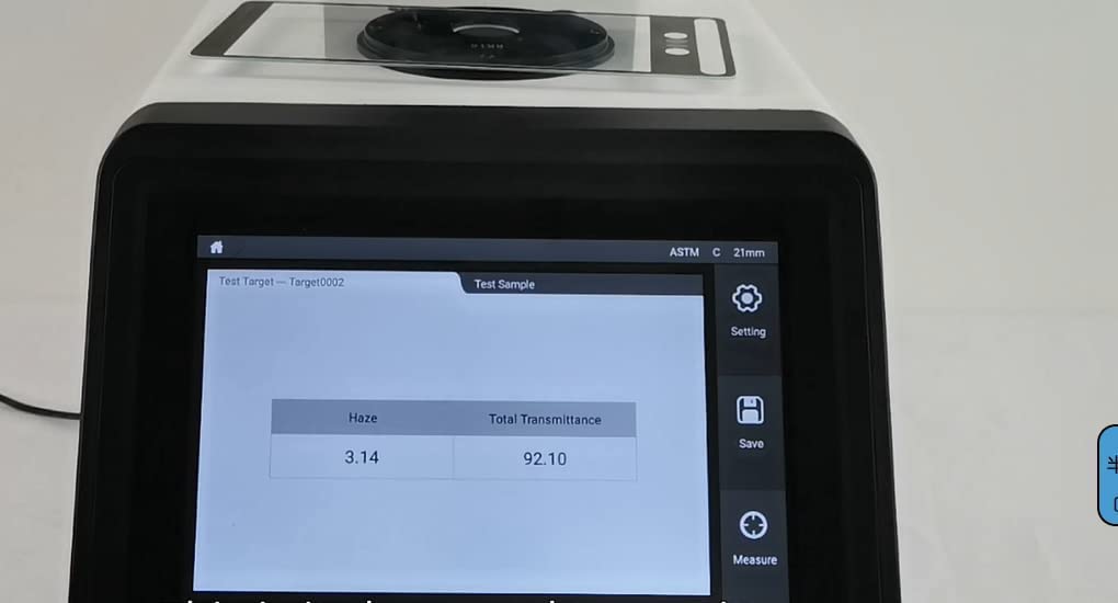 VTSYIQI Lab Hazemeter Light Transmittance Meausrement Touch Screen Haze Meter with 21mm 7mm Test Apertures