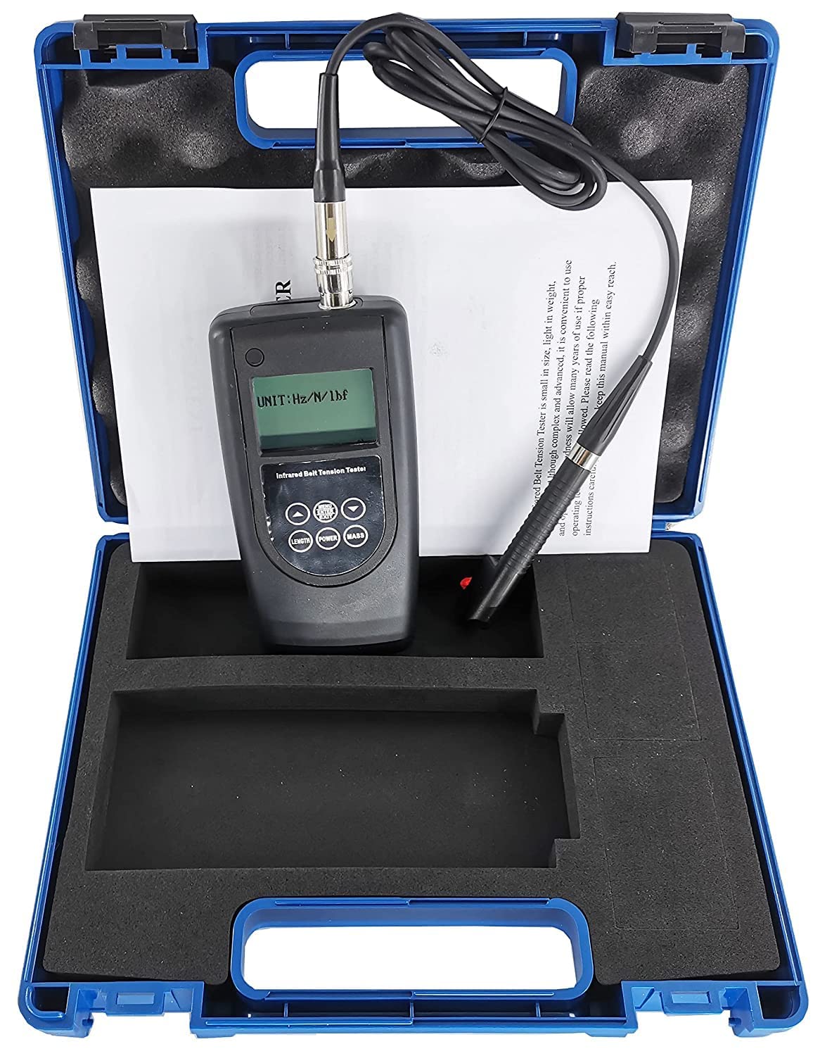 VTSYIQI Infrared Belt Tensiometer Belt Tension Tester Meter Gauge with Laser Sensor Measurement Range 10Hz~500Hz Measure Belt Tension in Motors and Other Machinery